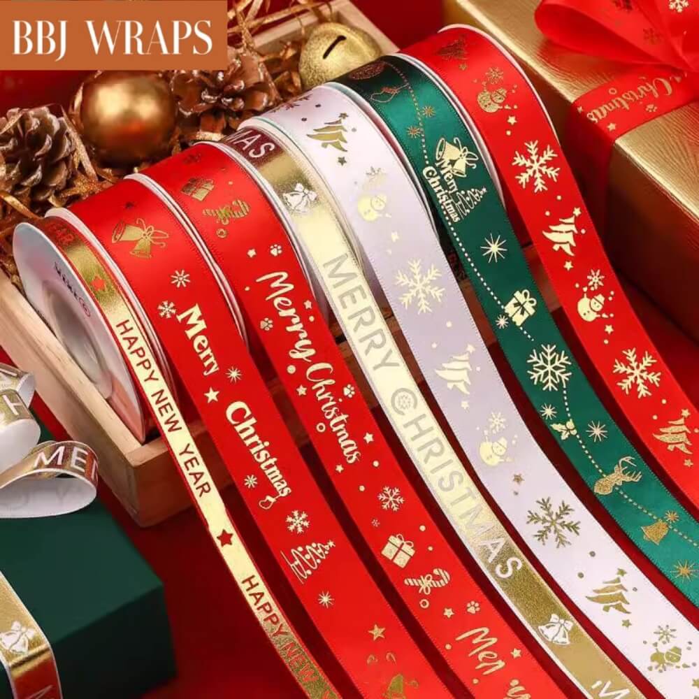 40 Yards 8 Rolls Christmas Ribbon for Crafts, Gift Wrapping and Christmas  DIY Supplies Decor - 10mm
