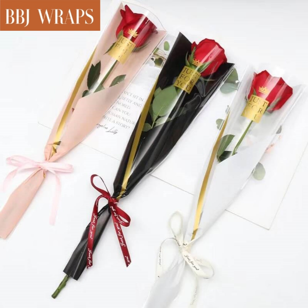  BEISHIDA 50 PCS Single Rose Sleeve Bouquet Bags