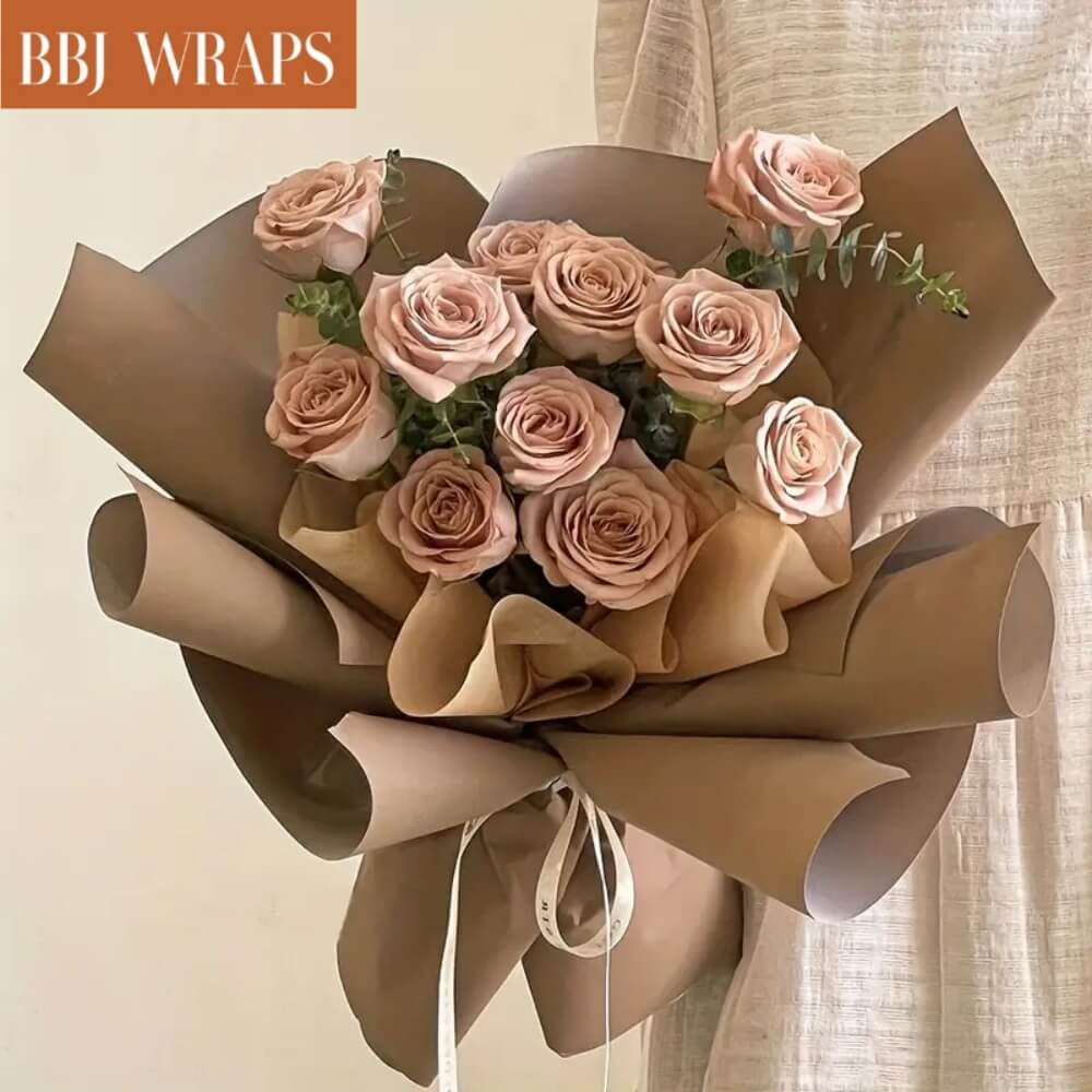24 Sheets Waterproof Fresh Flowers Wrapping Paper, 6 Kinds Double-Sided  Packaging Bouquet Paper,Multicolor 22.8 x 22.8 