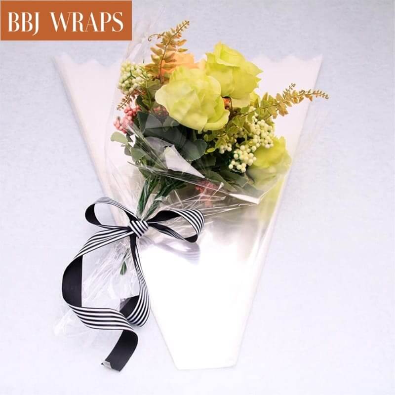 Single Rose Sleeve Bouquet Bags For Flowers Single Floral Packaging Bag  Single Flower Wrapping Paper Clear Flower Bouquet Sleeves For Mother's Day