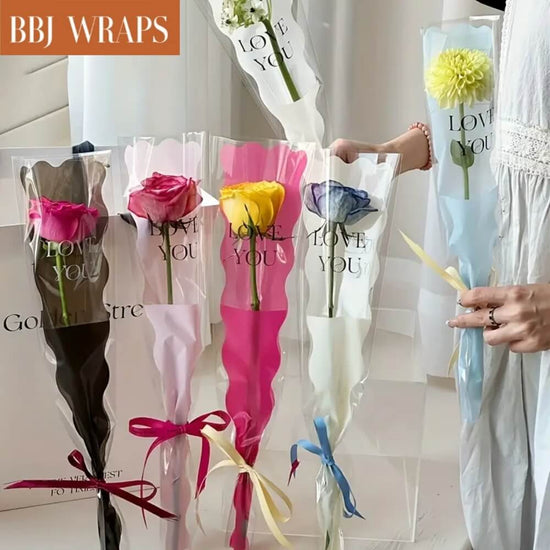 Bbj Wraps 444 Pcs Flower Bouquet Wrapping Paper Kit Waterproof Floral Bouquet Accessories Florist Supplies with Decoration 3D Gold Butterfly Crowns