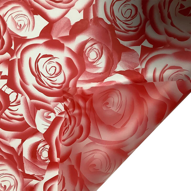 Red Pink Flower Wrapping Paper