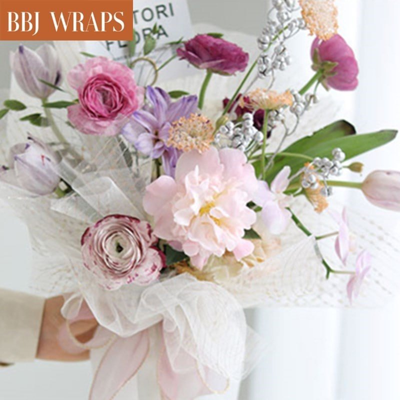 Lace And Mesh Flower Wrapping Paper With Various Designs |BBJ WRAPS