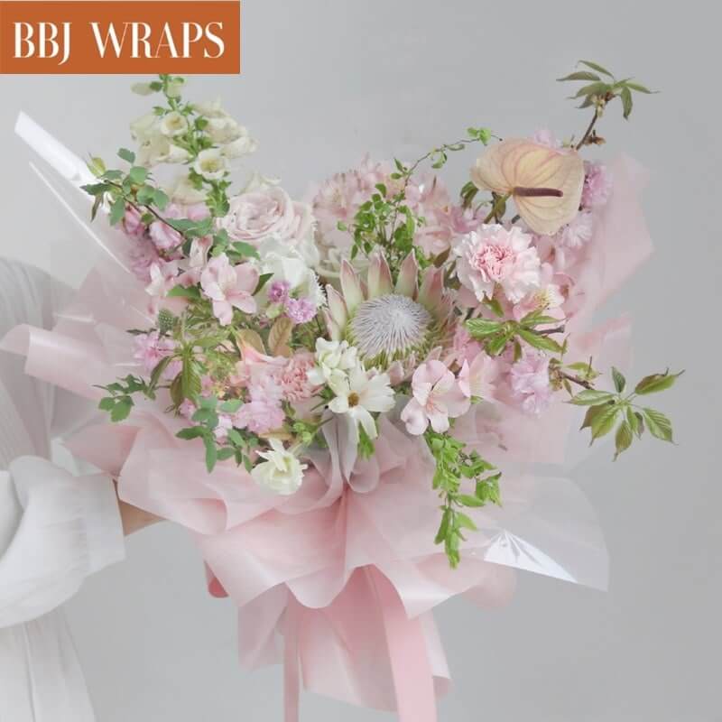 Chuangdi 325 Pcs Flower Bouquets Paper Bulk Waterproof Floral Wrapping  Paper Florist Supplies with Butterfly Decoration Crowns Ribbons Bouquet Pin  for