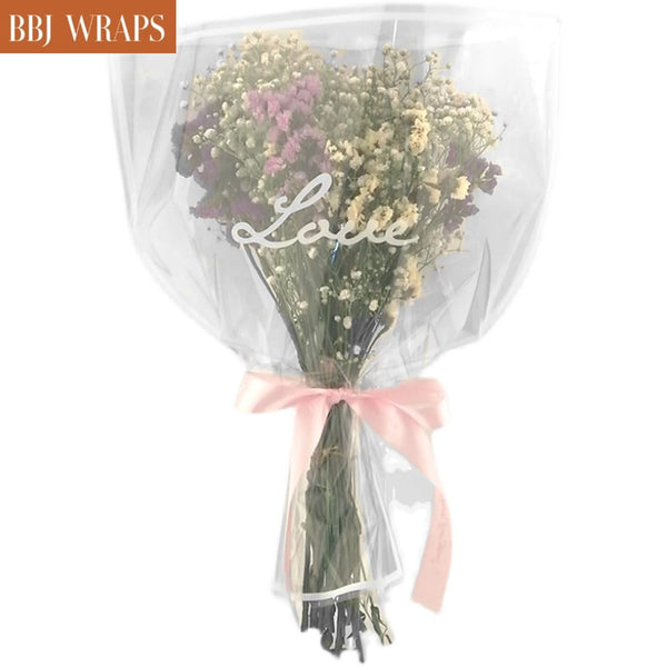  BBJ WRAPS Clear Plastic Florist supplies Water Retainer Bag for  Flower Bouquet Wrapping, 12x12Inch, 100 Pcs