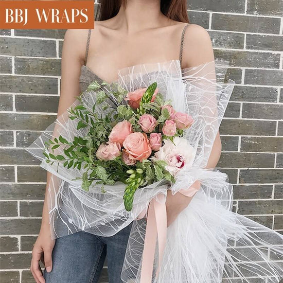 🇲🇾[ReadyStock]10M GAUZE LV NET ROLL LACE MESH Flower Wrapping Paper  Bouquet Gift Florist Wrapper Wrap Kertas Pembalut