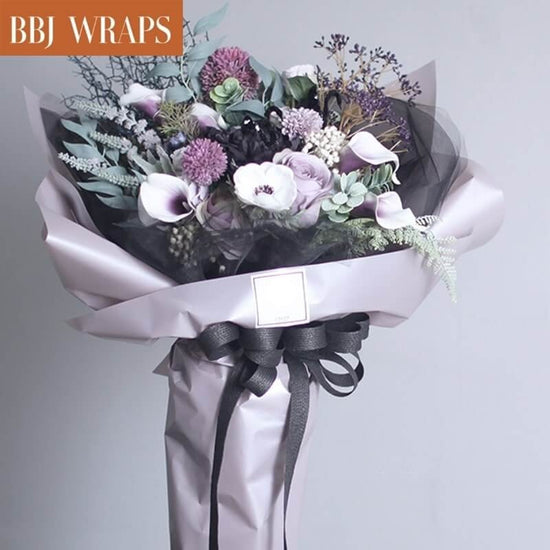 BBJ Korean Linen Flower Wrapping Paper Roll Floral Bouquet Wrap, 19.7 Inch  x 5 Yard (H)