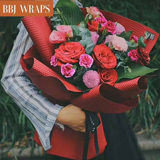 BBJ WRAPS Korean Cotton Wrapping Flower Paper Non-woven Waterproof Floral  Bouquet Wraps Packaging Tissue Paper for Florist Supplies, 22.8x22.8 Inch 
