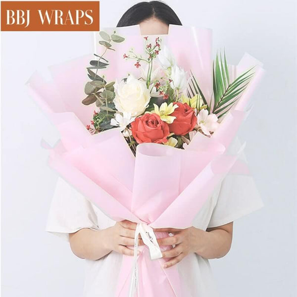 2 Rolls Flower Wrapping Paper, Double Sided Wrapping Paper Floral Material  Korean Gift Wrap Packaging Waterproof Wrapping Flower Paper Bouquet